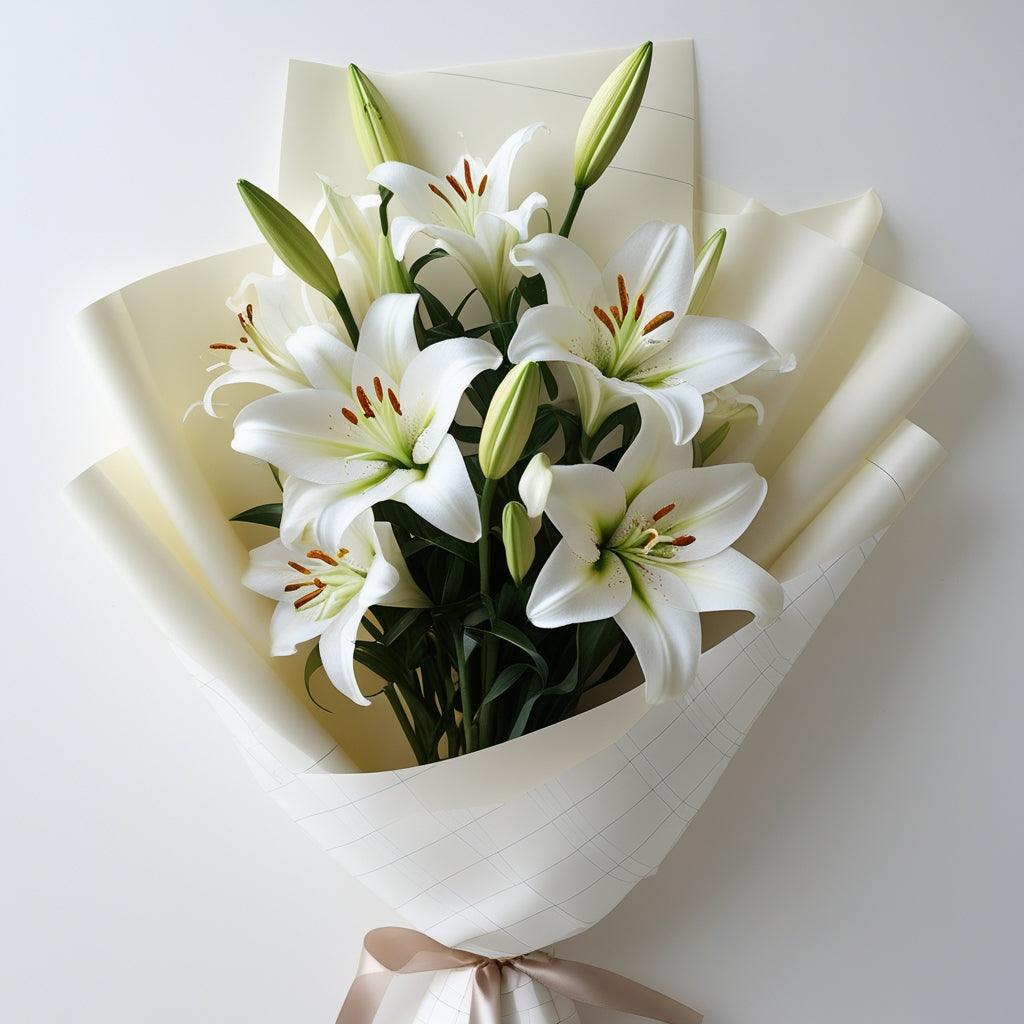 ELEGANT WHITE LILY BOUQUET